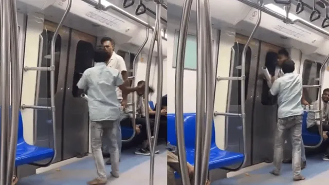 man-hits-passenger-with-chappal-in-delhi-metro-and-gets-brutally-slapped-in-return-viral-video-doesnt-shock-netizens